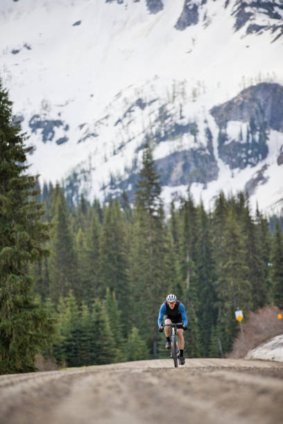 istock Gravel Road Bicycle Rider 1145063353