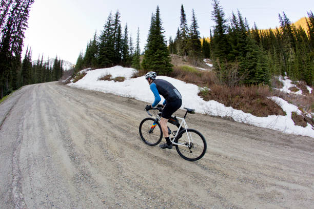 istock Gravel Road Bicycle Rider 1145063574