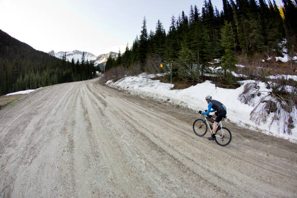 istock Gravel Road Bicycle Rider 1145063633