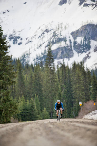 istock Gravel Road Bicycle Rider 1145065119