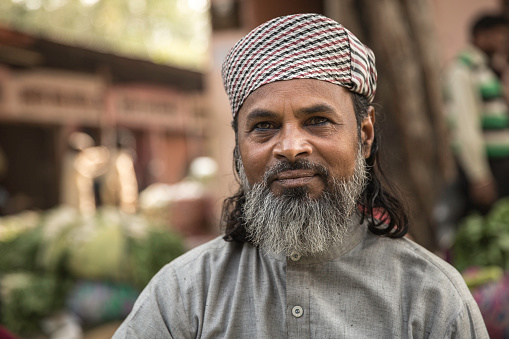 Portrait Street Vendor Indian man