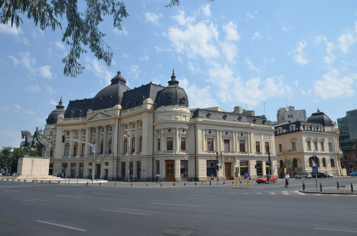 Bucharest/Romania - July 28 2012: Old Central University Library In Bucharest,