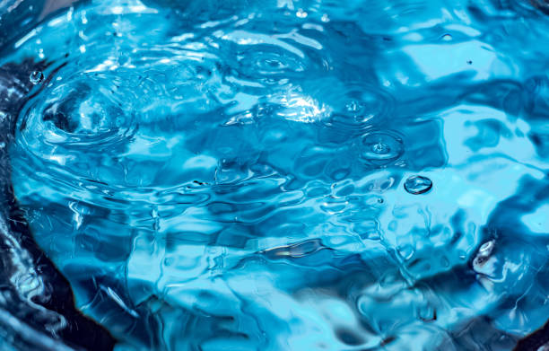 istock Drop of water. Blue water drop. Falling water. Water splash close-up 1145077502
