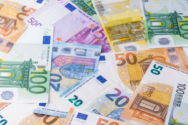 istock Background of Euro banknotes. 1145086379