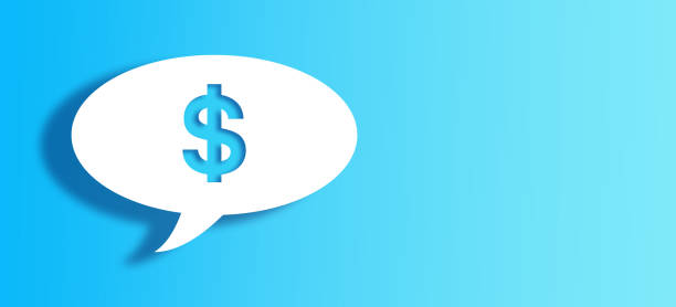 istock White Chat Bubble With Cut Out dollar Shape Over Blue Background 1145088196