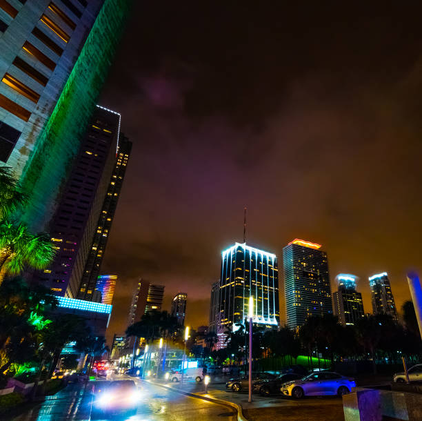 istock Bayfront park in Miami at night 1145096328