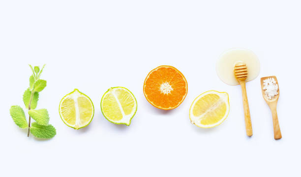 istock Mint, salt and honey with citrus tropical fruit 1145100568
