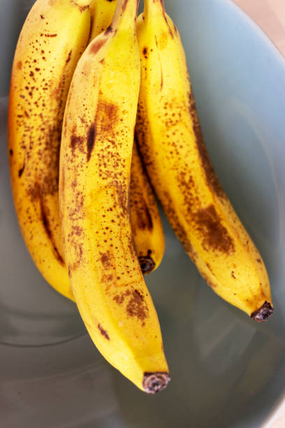 starzejąca się miska bananów - banana rotting ripe above zdjęcia i obrazy z banku zdjęć