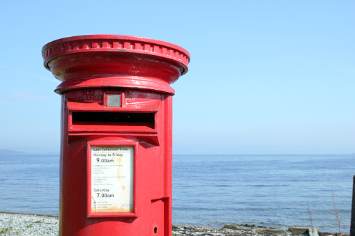 Royal Mail post box on the Isle of Bute, Scotland. April 21st. 2019.