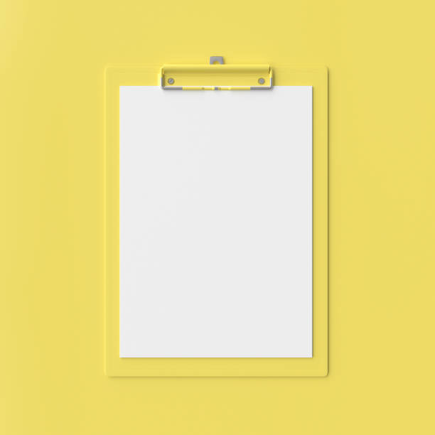 Clipboard mockup yellow color background.