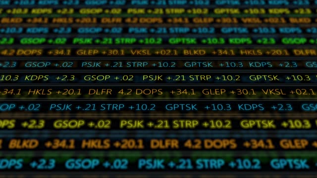 Futuristic digital stock exchange numbers flowing in computer V2