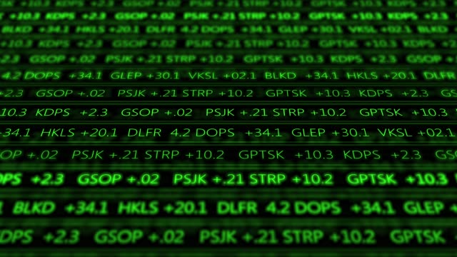 Futuristic digital stock exchange numbers flowing in computer V1 - Green 2