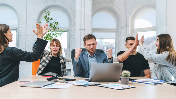 istock Business people celebrating success 1145127831