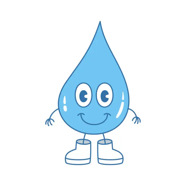 Vector illustration of water drop cartoon