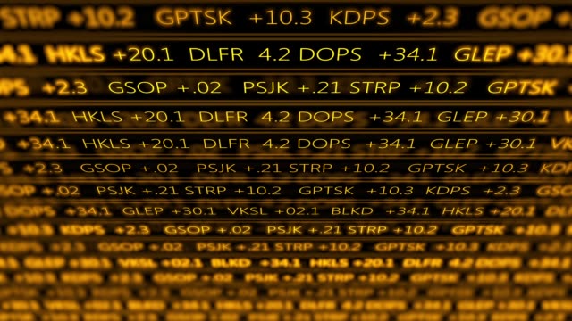 Futuristic digital stock exchange numbers flowing in computer V1 - Orange 2
