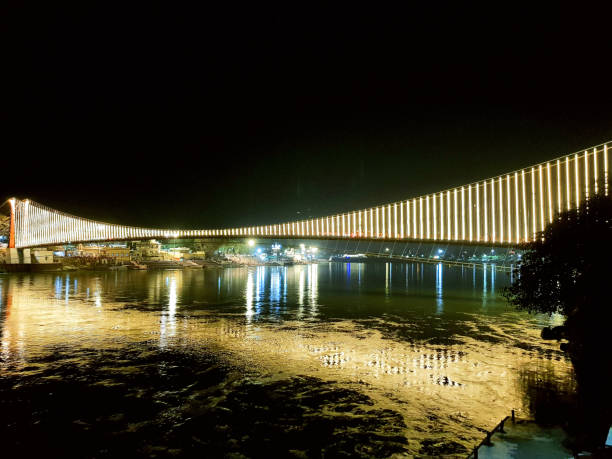 istock Night view of Ram Jhula, Rishikesh 1145129543