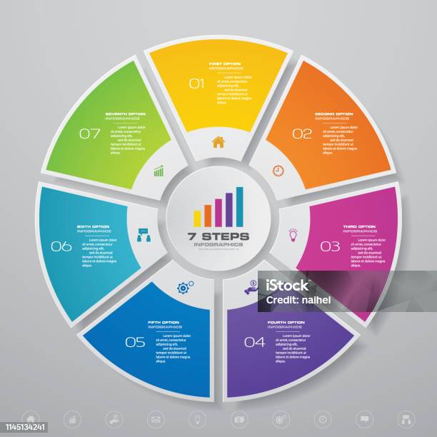 7 Steps Cycle Chart Infographics Elements For Data Presentation Stock ...
