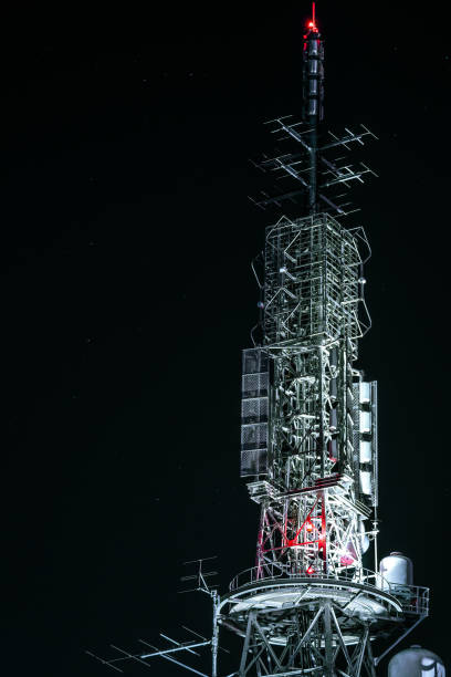 istock A radio tower that illuminates the night 1145135571