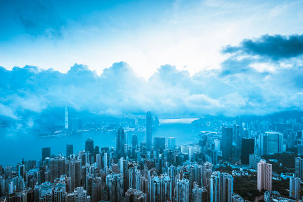 istock Overlooking the whole city from Victoria Peak 1145139817
