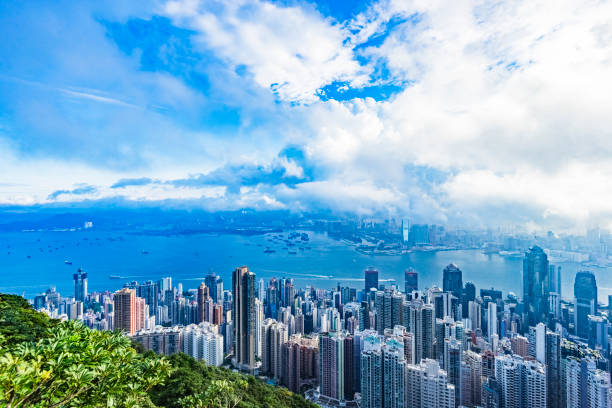 istock Overlooking the whole city from Victoria Peak 1145139827