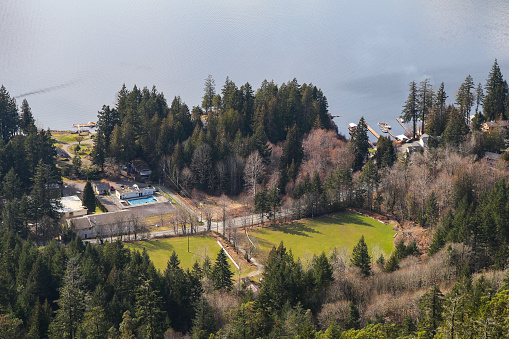 View of Shawnigan Lake from the top of Mount Baldy.