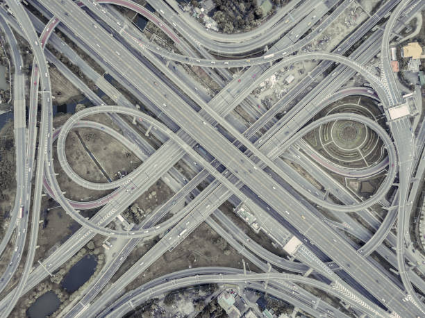 istock Aerial view of Expressway road intersection 1145148955