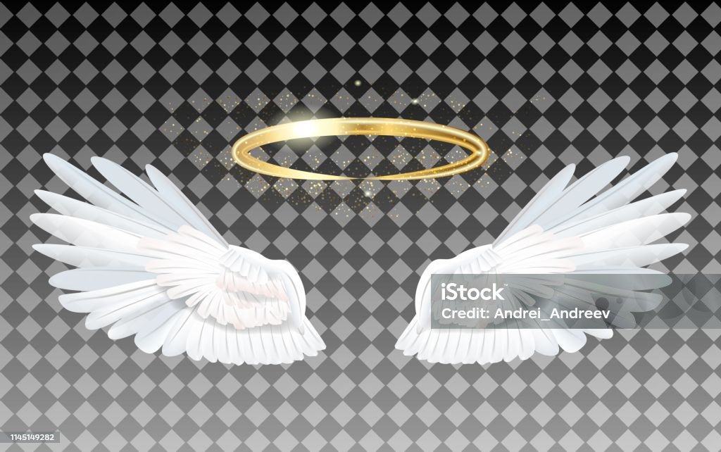 Angel wings icon with nimbus - stock vector Halo - Symbol stock vector