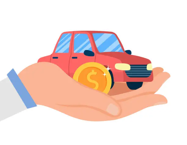 Vector illustration of Car Dealership Service Flat Vector Illustration