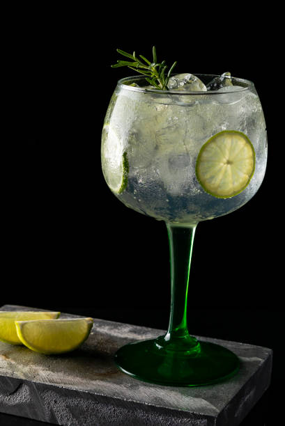 istock Gin tonic cocktail is on the bar. Space for text. Photo for the menu 1145160400