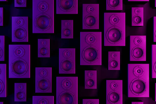 istock Audio Speaker Background with Neon Lights 1145161742
