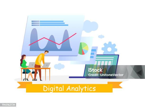 Statistical Methods Banner Digital Analytics Statistics Web Banner Template Stock Illustration ...