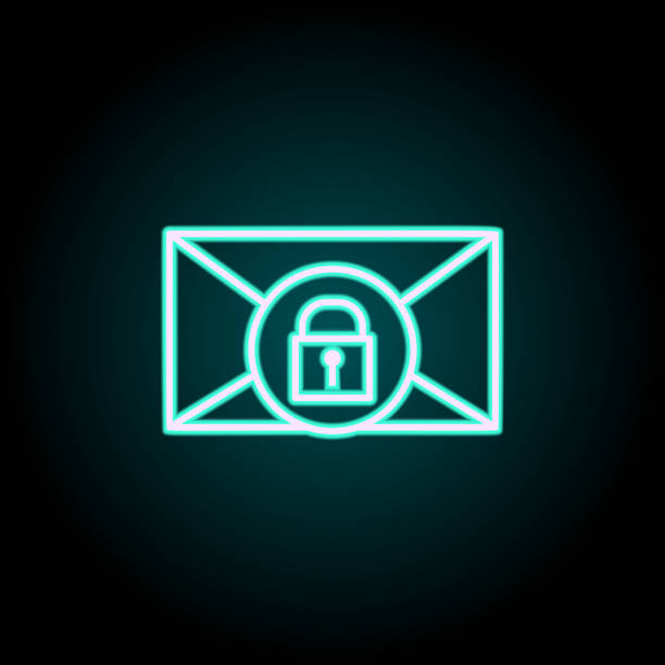 istock pismo lock neon icon. Elements of Virus, antivirus set. Simple icon for websites, web design, mobile app, info graphics 1145164527