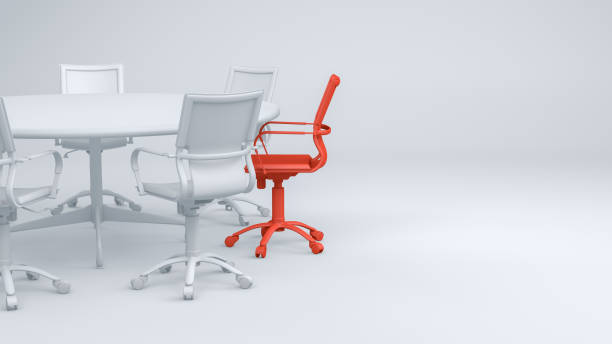 istock Red Different Chair, Leadership Concept, Minimal Design 1145167067