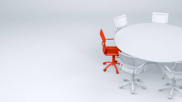Red Different Chair, Leadership Concept, Minimal Design