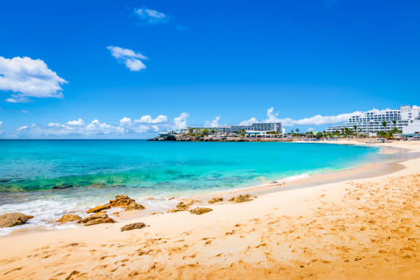 istock Maho bay beach, Philipsburg, Sint Maarten, dutch part. 1145168112