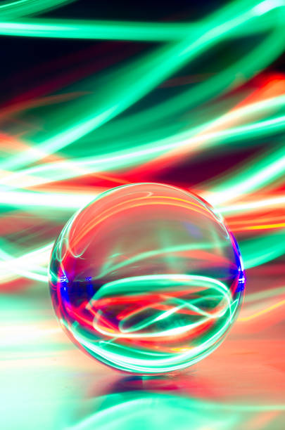 istock Lightpainting with lensball, colorful 1145170982