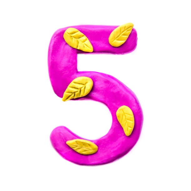 istock Plasticine number 5 with autumn leaves 1145172122