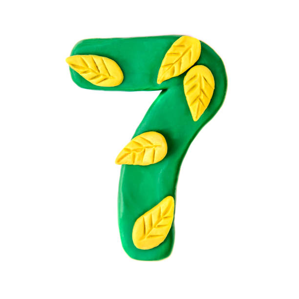 istock Plasticine number 7 with autumn leaves 1145173176