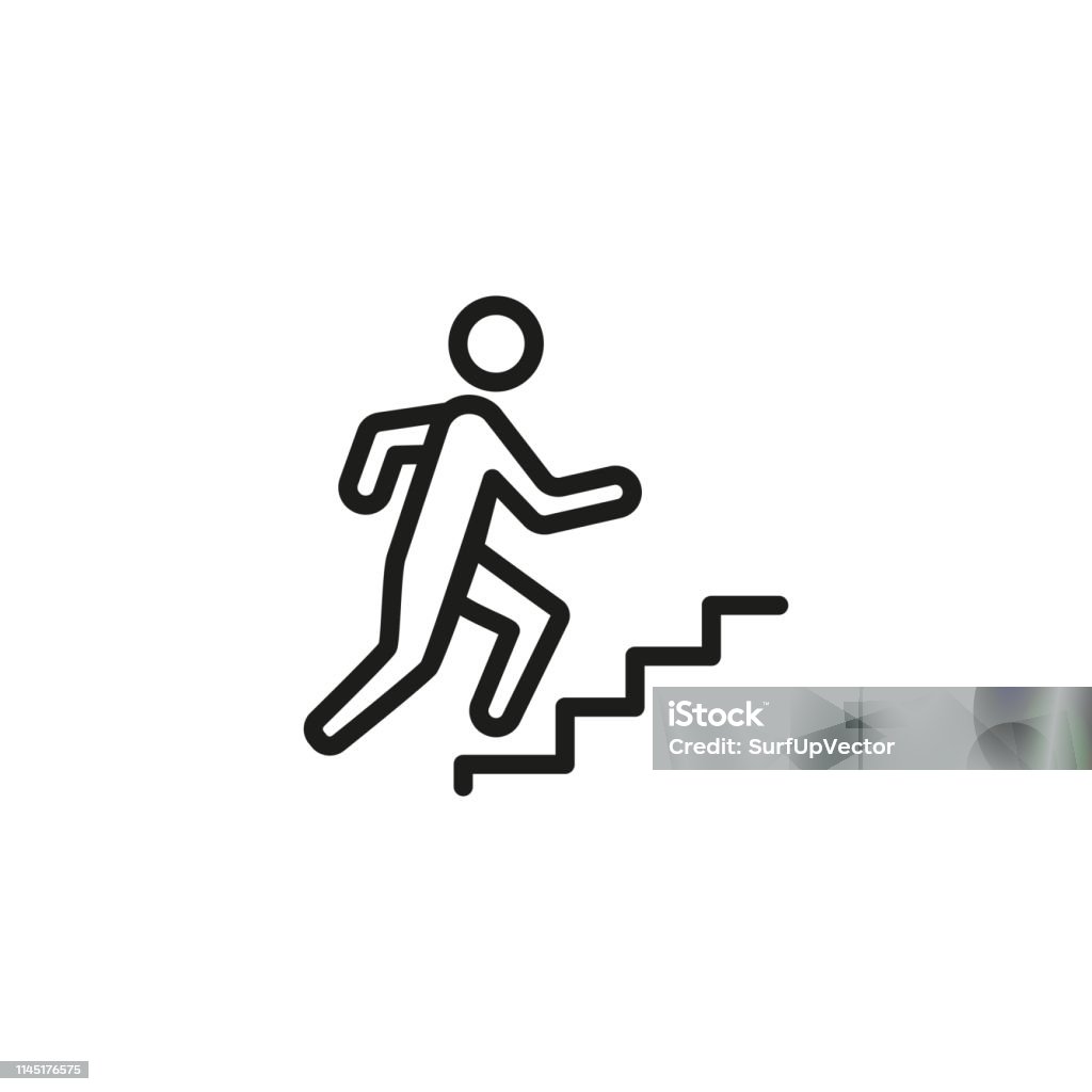 Weg naar succes lijn icoon - Royalty-free Pictogram vectorkunst