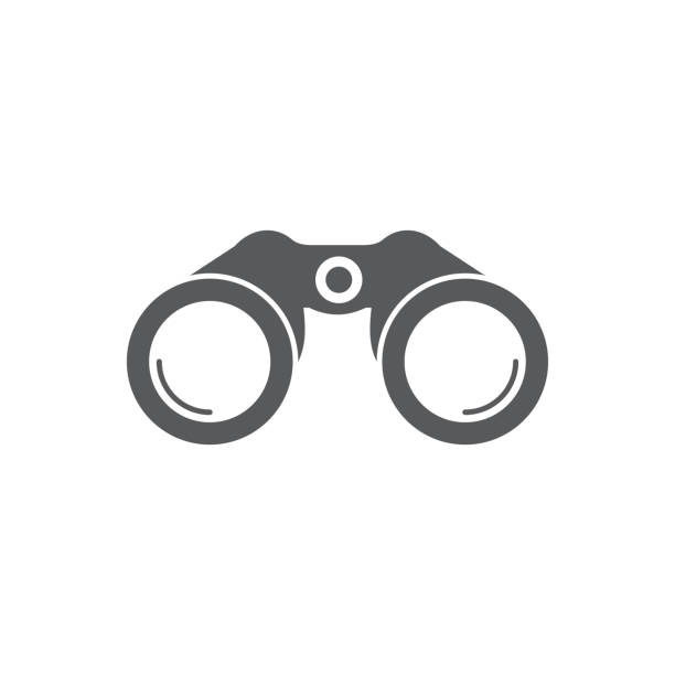 lornetka wektorowa ikona ilustracji projekt izolowany na białym - focus binoculars spy eyesight stock illustrations