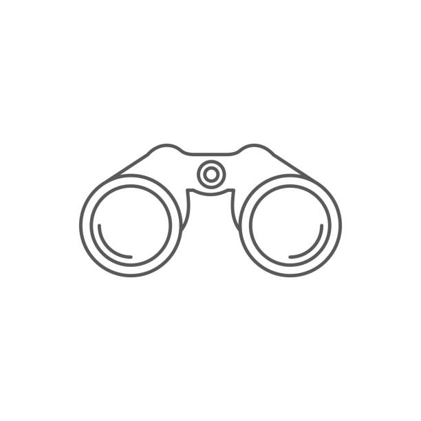 쌍안경 벡터 아이콘 일러스트 디자인에 고립 된 흰색 - focus binoculars spy eyesight stock illustrations
