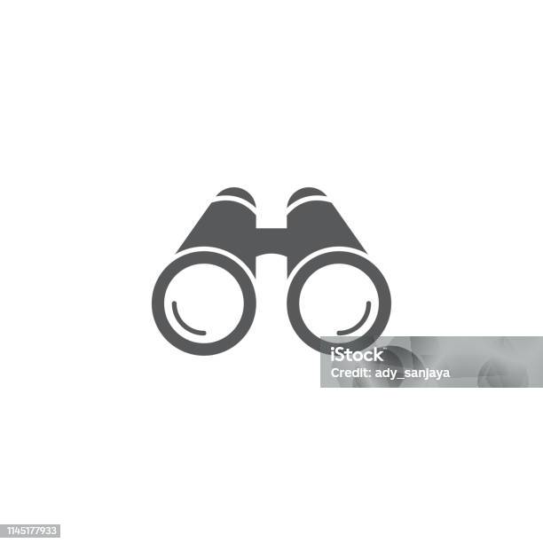 Binoculars Vector Icon Illustration Design Isolated On White Stock Illustration - Download Image Now
