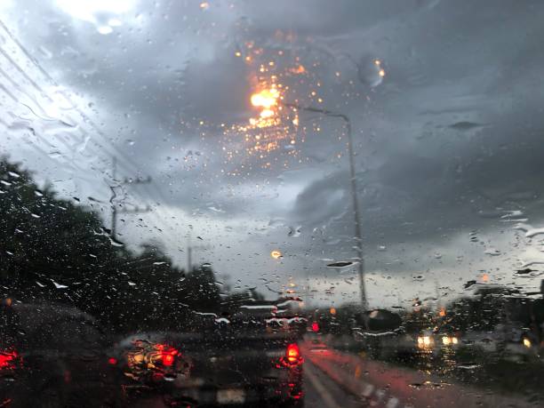 istock strom and raindrop on the city street 1145179165