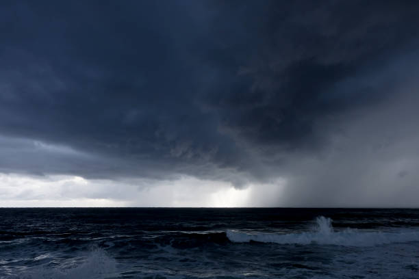 istock Sky and dark storm clouds over the sea 1145183449