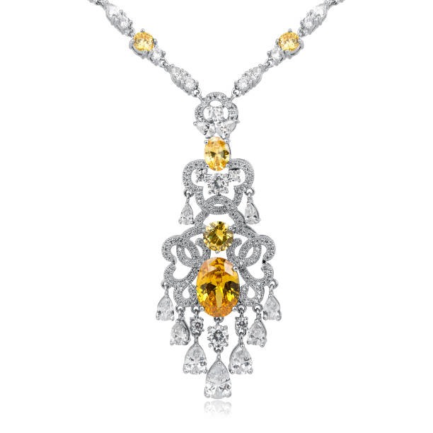 istock Fashion diamond pendant isolated on white background 1145183989