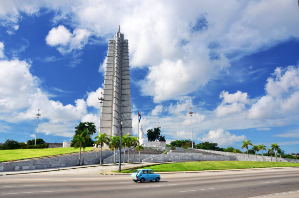 Revolution Square and the Jose Marti Memorial, Havana, Cuba. The square and the memorial were completed in 1959, the year Fidel Castro came to power
