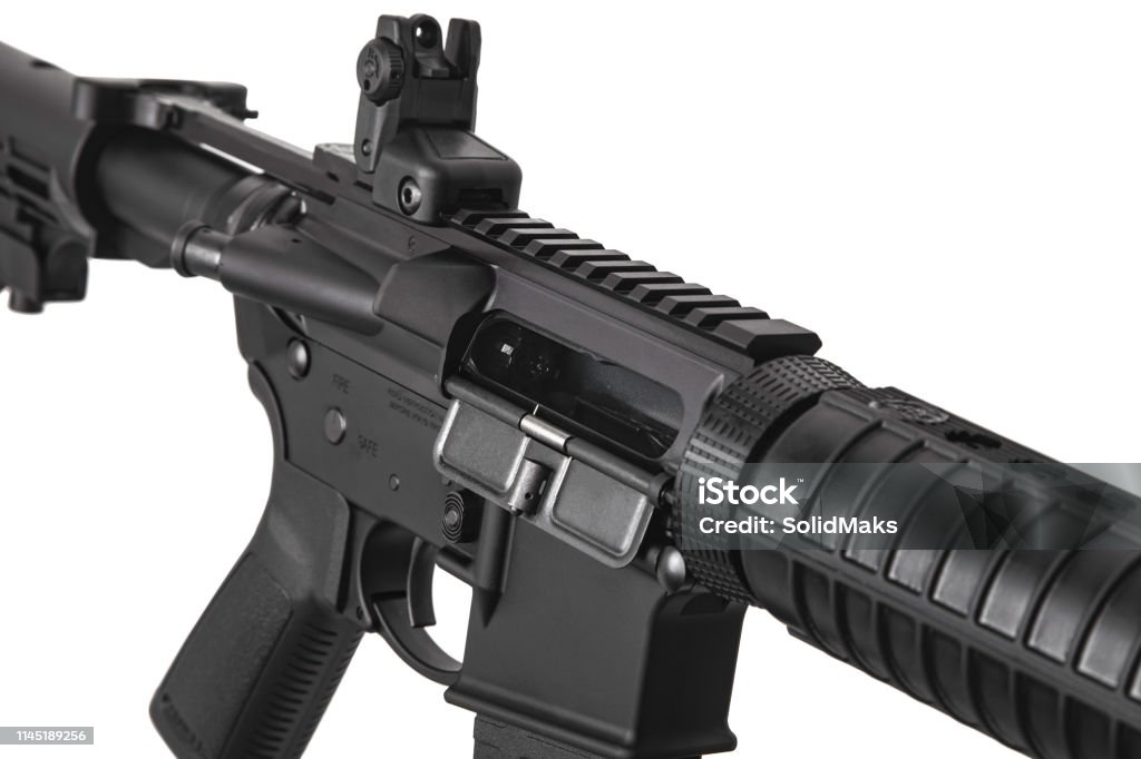 Automatic Rifle Background Modern Automatic Rifle Isolated On White Background Stock Photo ...