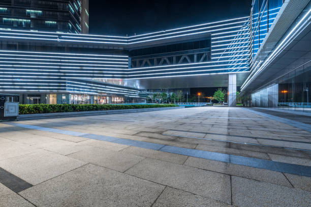 istock empty brick road nearby office building,china 1145191346