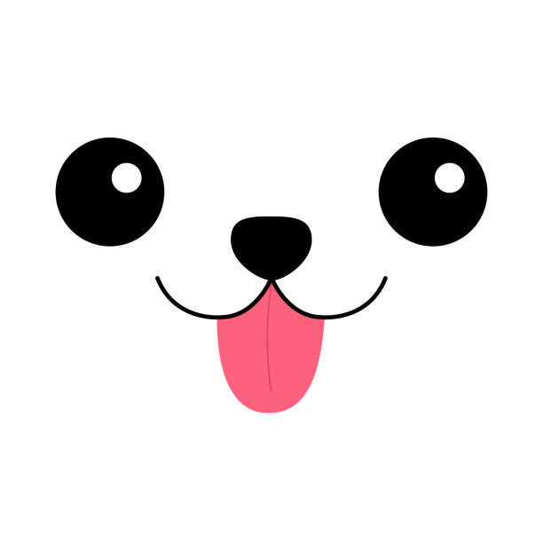 ilustraciones, imágenes clip art, dibujos animados e iconos de stock de icono de cabeza de cara cuadrada de perro feliz. lengua rosada. silueta de línea de contorno. divertido bebé perrito. lindo personaje de cachorro de dibujos animados. animal kawaii. tarjeta de felicitación de amor. diseño plano. antecedentes infantiles - dog baby t shirt child