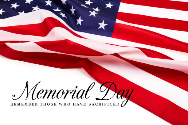 istock Text Memorial Day on American flag background - Image 1145197922